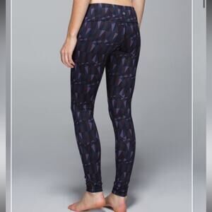 Lululemon Wunder Under Medium Rise Leggings Stained Glass Nightfall Black
